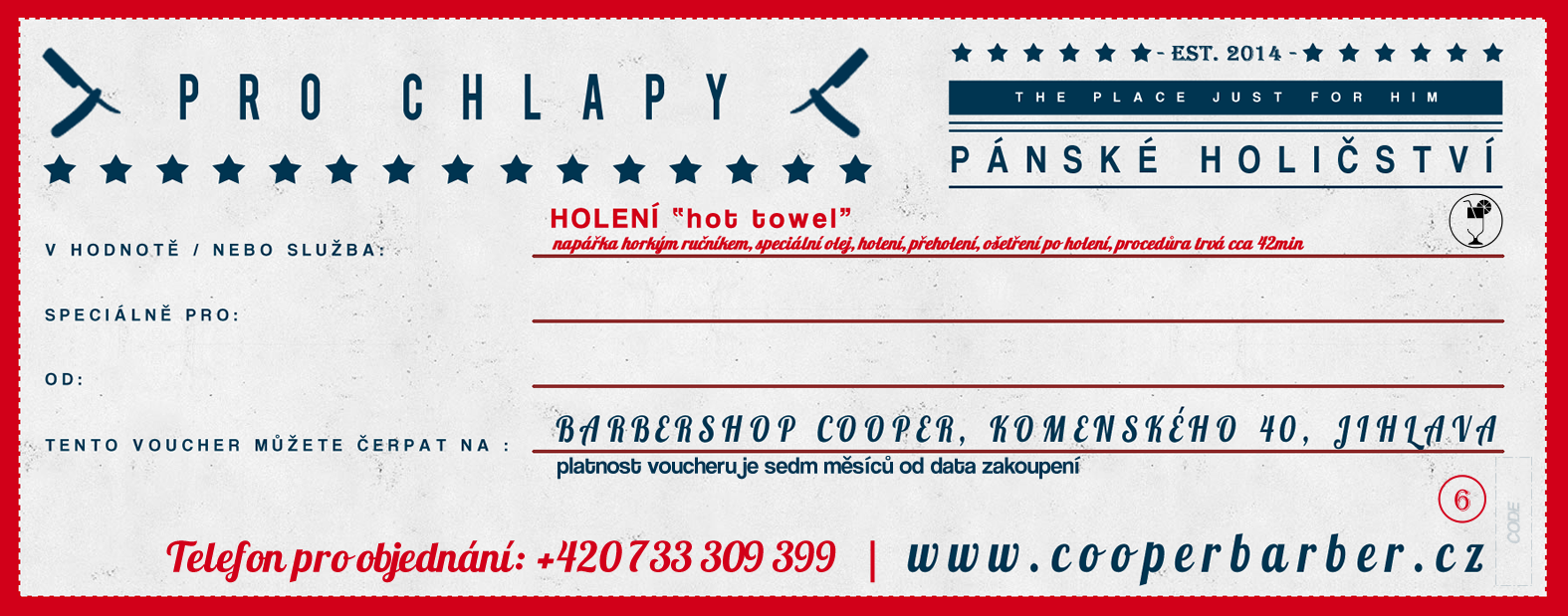Náhled voucheru Holení „hot towel“